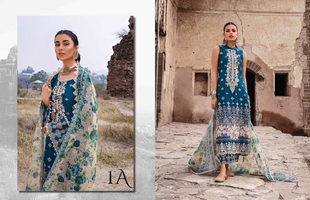 ZAINAB CHOTTANI CHIKANKARI LAWN  1-A  