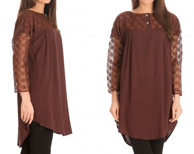 The Shop Net Sleeves Top