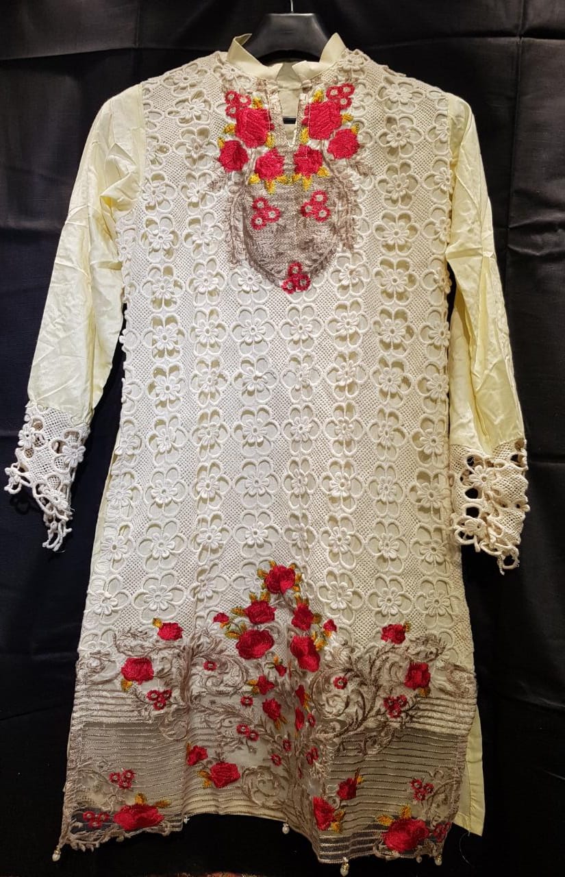 LAZER CUTWORK EMBROIDERED LINEN SHIRTS