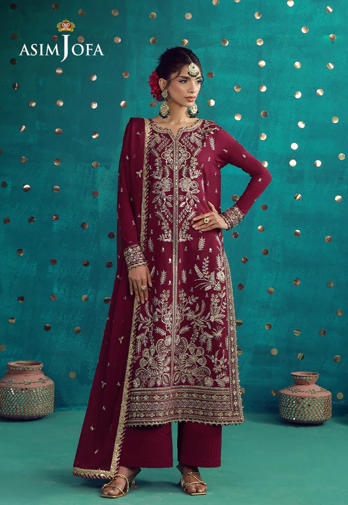 Asim Jofa Unstitched Luxury AJULFE-01