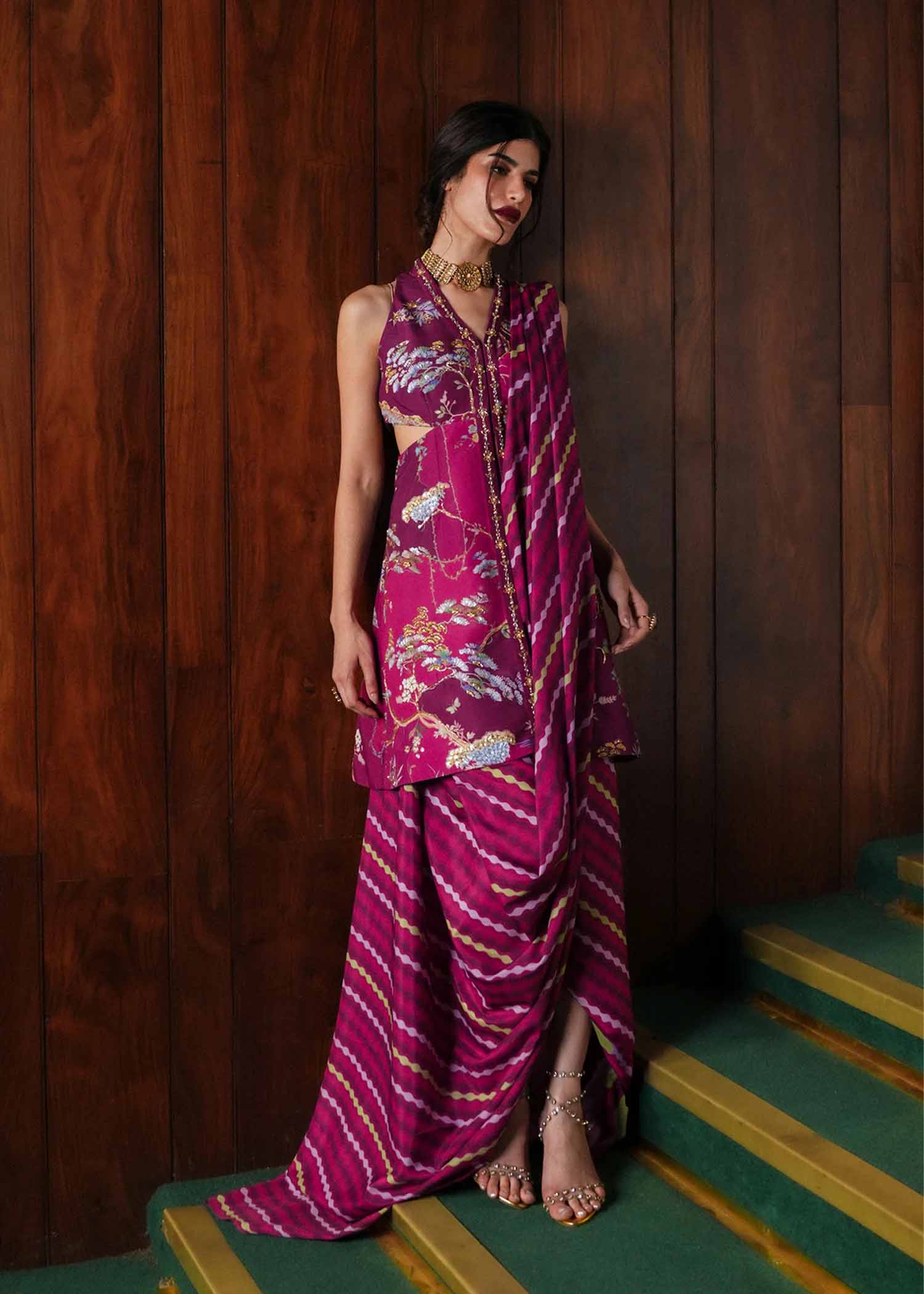 Crimson Eid Prints Dilruba - Plum