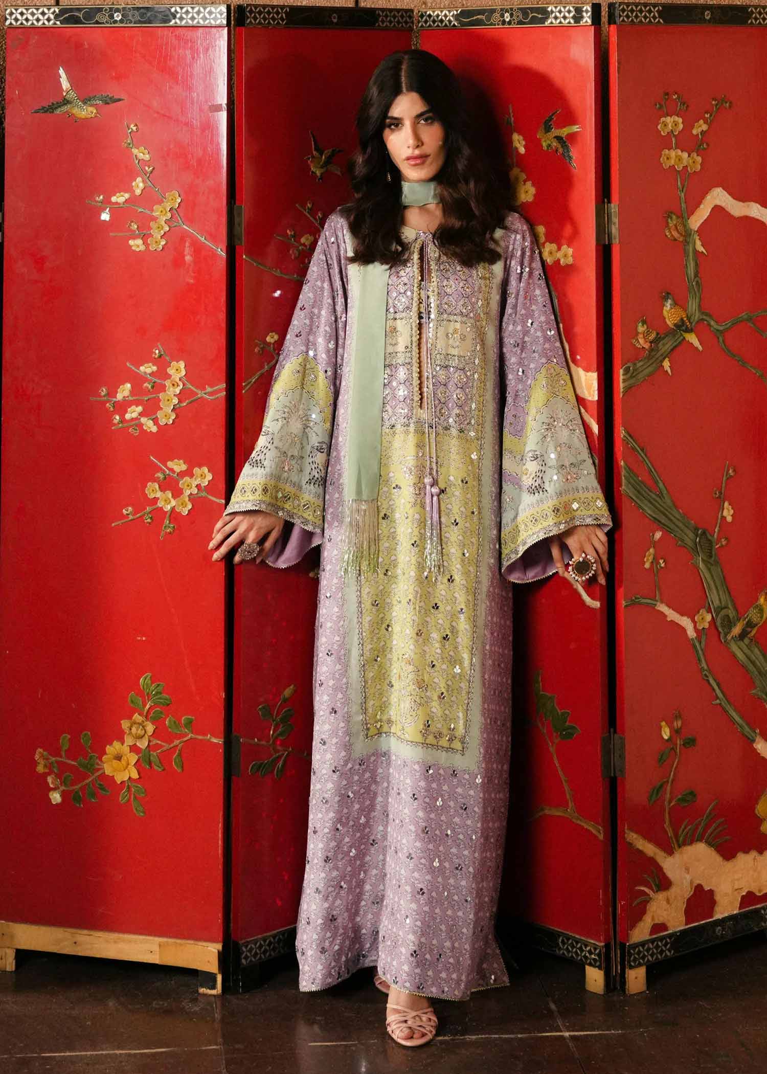 Crimson Eid Prints Jhilmil - Lilac