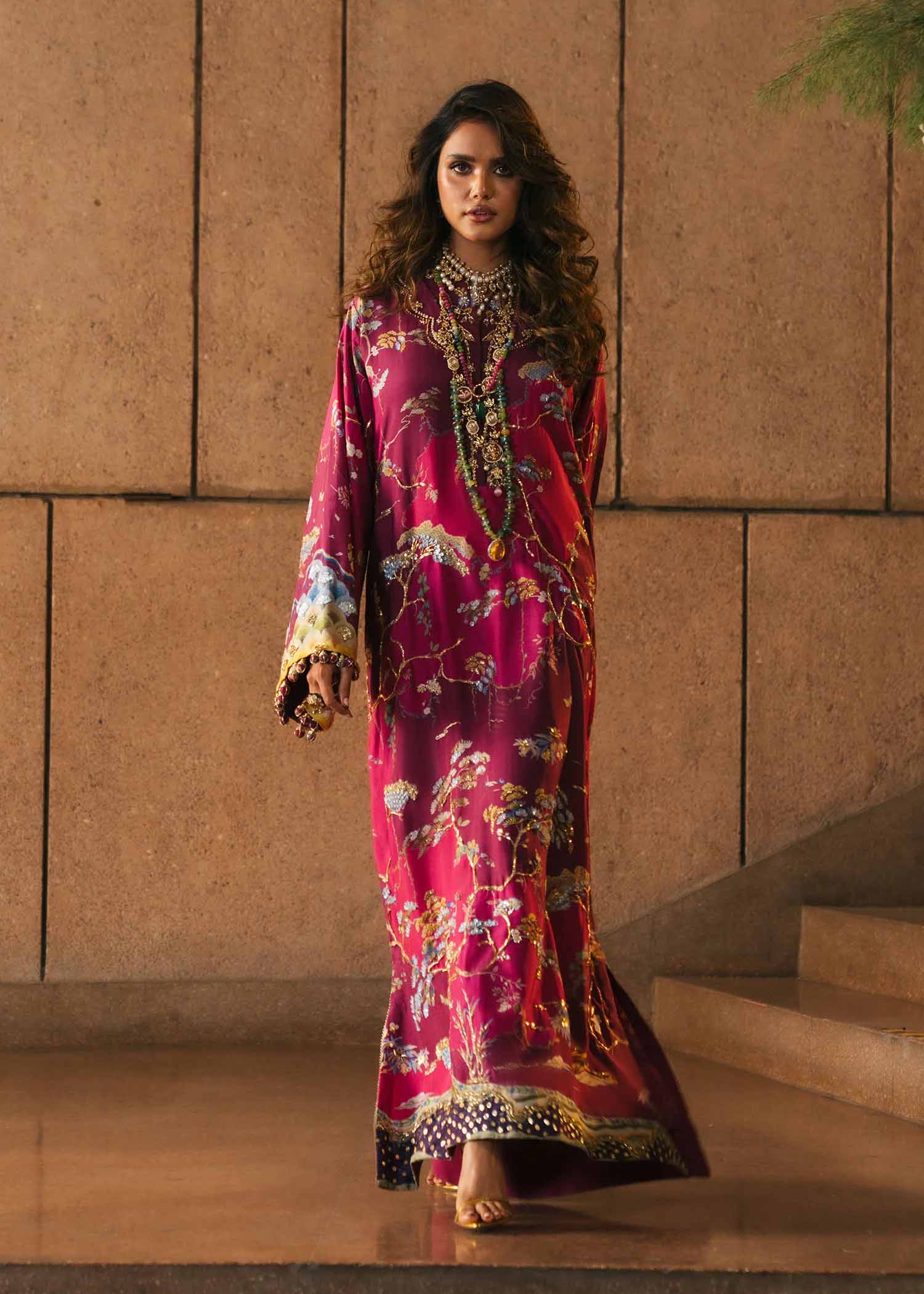 Crimson Eid Prints Laila - Plum