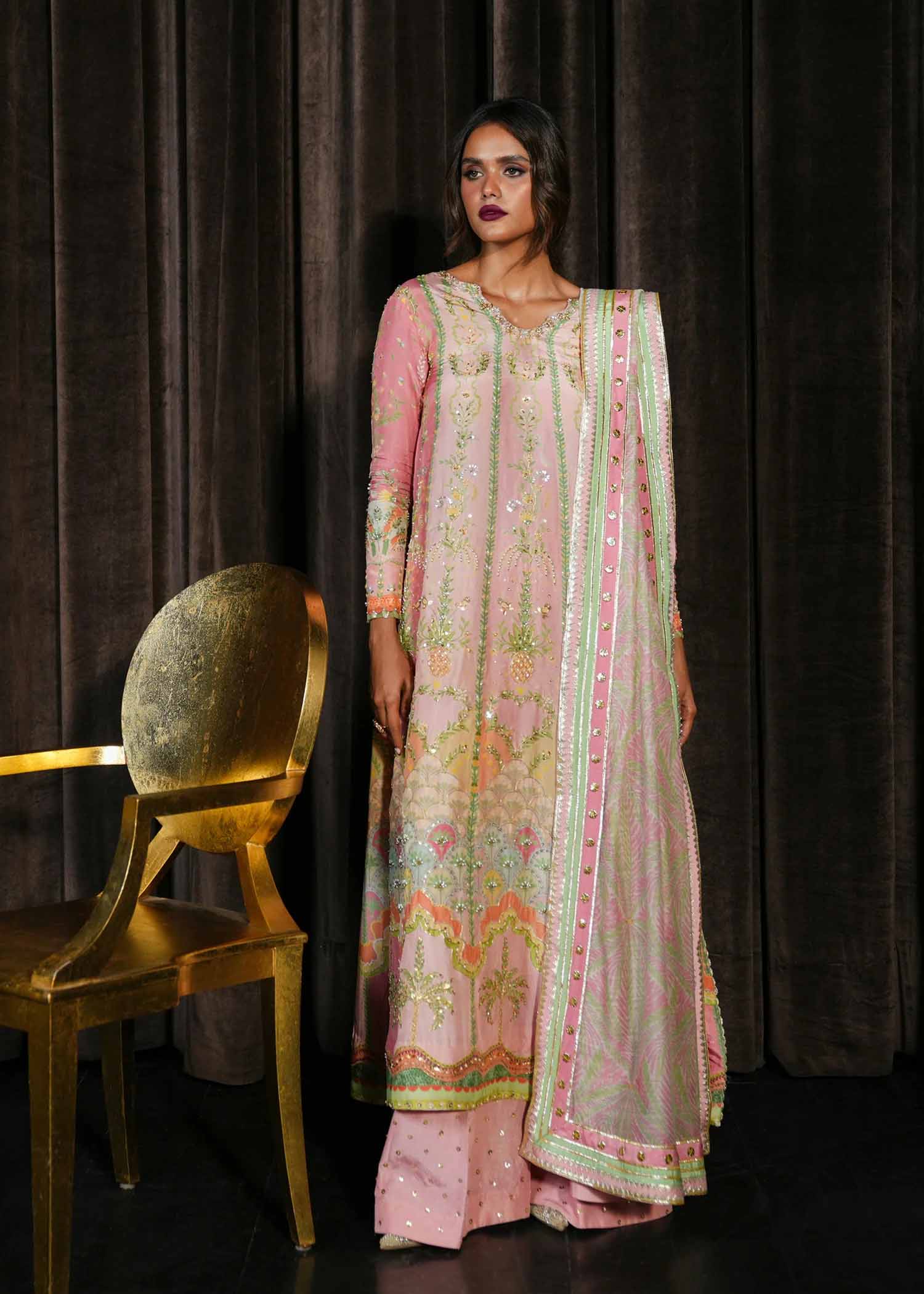 Crimson Eid Prints Rangralli - Candy