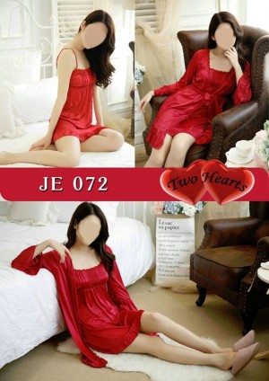 3pc Babydoll Silk Gown Set