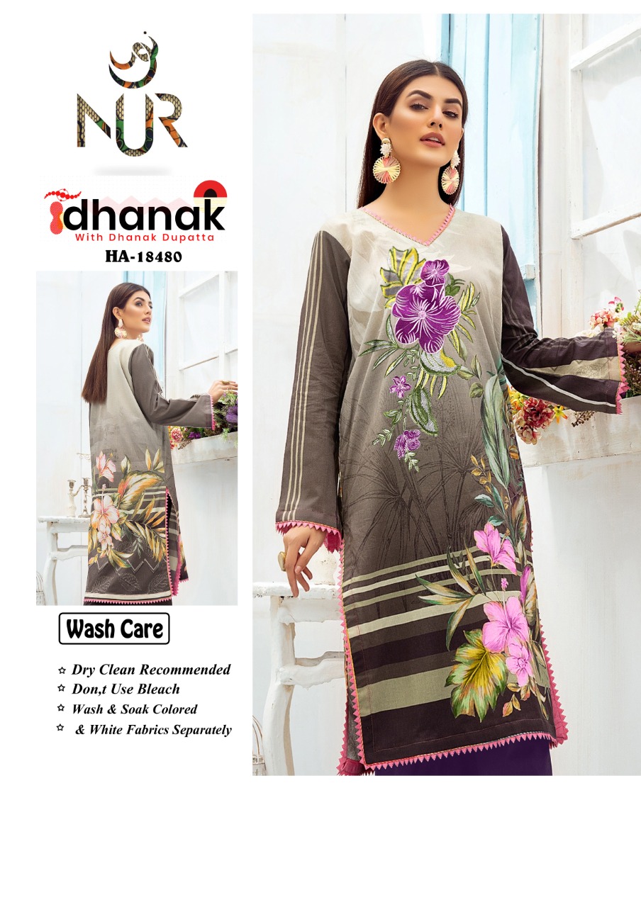 DHANNAK 3PCS WITH PRINTED DHANNAK SHAWL