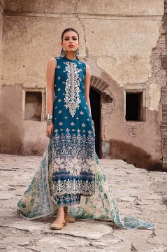 ZAINAB CHOTTANI CHIKANKARI LAWN  1-A  