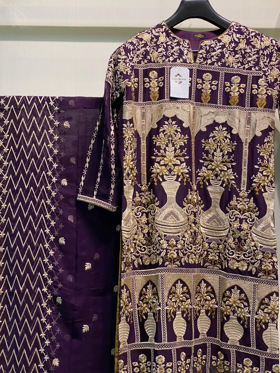 AGHA NOOR - CHIFFON KURTIS (STITCHED)