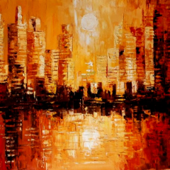 nature painting easy sunset