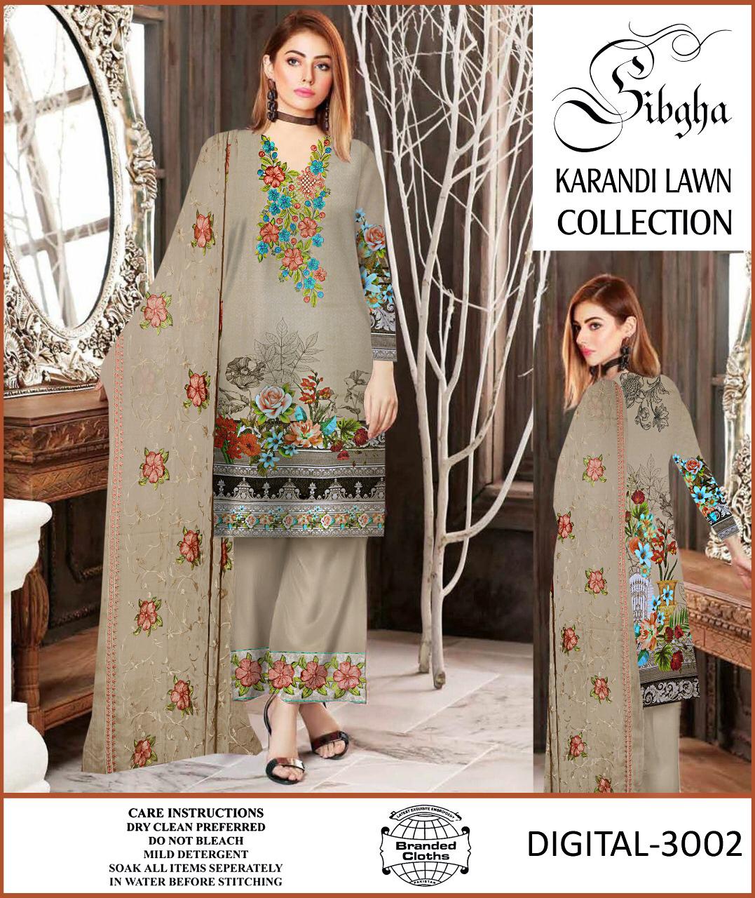 Sibgha - Lawn Karandi 3 Pcs
