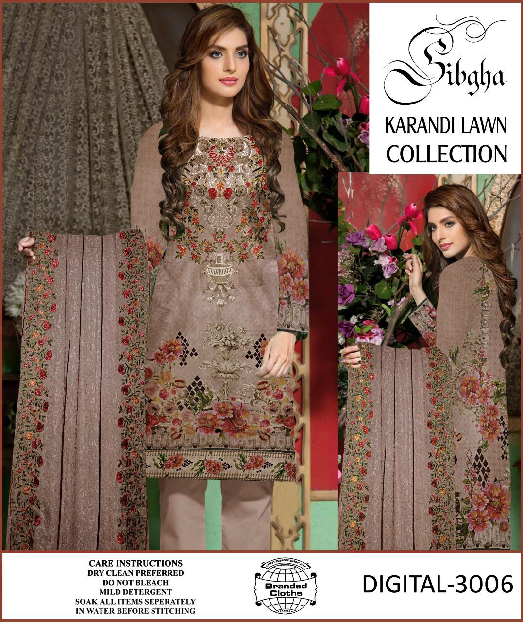 Sibgha - Lawn Karandi 3 Pcs