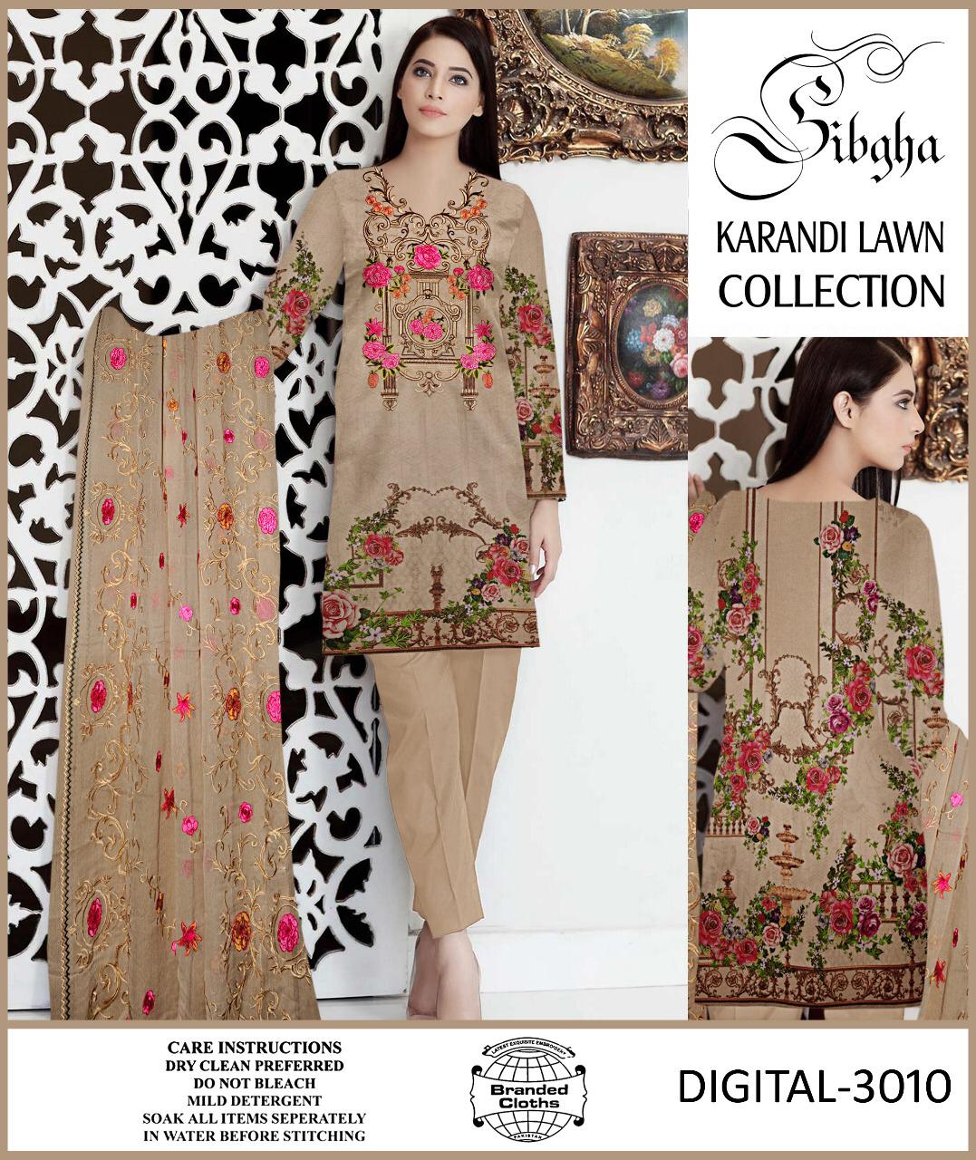 Sibgha - Lawn Karandi 3 Pcs
