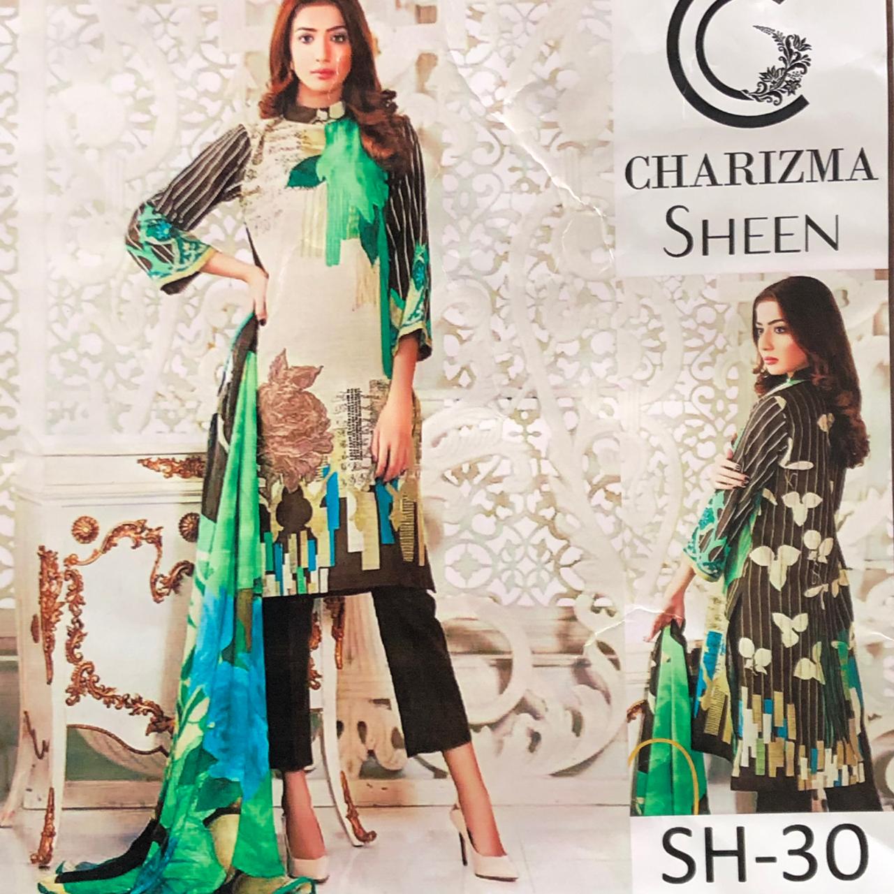 Charizma - Linen With Printed Wool Shawl